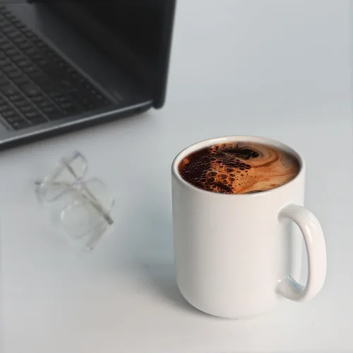 Miniatura 6 de harebe Taza de café grande de 20 onzas, taza de té de cerámica lisa para oficina y hogar, gran capacidad con asa, color blanco