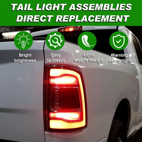 Miniatura 6 de Lochnchn Conjunto de Luces Traseras LED Sin Punto Ciego Compatible con Ram 1500 2019 2020 2021 2022 Lado Derecho del Pasajero Luces Traseras Luz