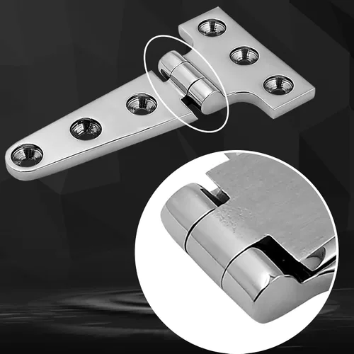 Miniatura 7 de Bisagras en T de Acero Inoxidable 316 de Grado Marino de 4 Pulgadas x 2 Pulgadas Bisagra Pesada para Escotilla de Barco (100 mm x 54 mm) Paquete