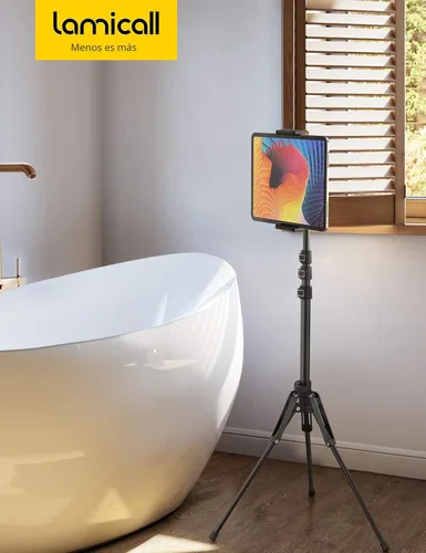 Miniatura 7 de Lamicall Soporte de trípode para tablet de 64.9 pulgadas con altura ajustable para transmisión/visualización con control remoto Bluetooth, para iPad