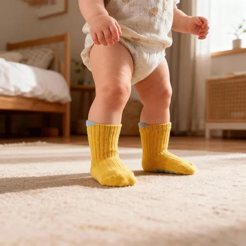 Miniatura 2 de 8 pares de calcetines de algodón antideslizantes para niños y niñas, recién nacidos, calcetines de algodón con agarres 0-3T