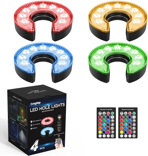 Miniatura 13 de KINGTOP Luz de hoyo de golf LED recargable - Impermeable, lente de iluminación enfocada, control remoto, perfecta para práctica nocturna de golf