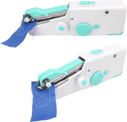 Miniatura 2 de Jeanoko Mini máquina de coser portátil, máquina de coser de mano, multiusos, máquina de coser portátil inalámbrica para principiantes, niños