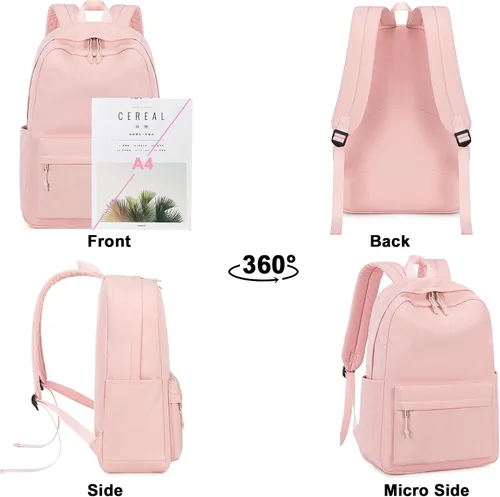 Miniatura 6 de Bluboon Juego de mochila para adolescentes, mochila escolar para niñas, lonchera y lápices, bolsas para estudiantes, 3 en 1, rosa-3 juegos, Escuela