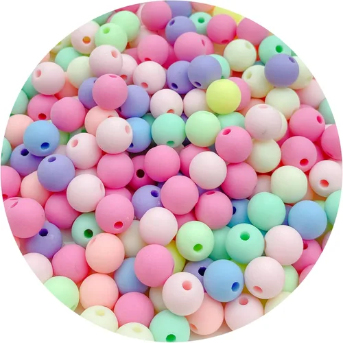 Miniatura 17 de 400 cuentas redondas de acrílico pastel de 0.315 pulgadas (0.315 in), cuentas espaciadoras de color caramelo, cuentas de resina de plástico para 306
