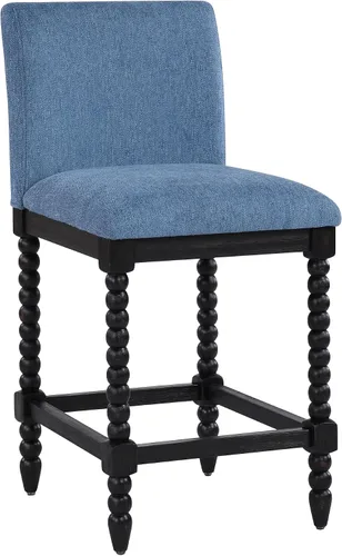 Miniatura 3 de DUHOME Taburete de mostrador de husillo con asiento acolchado de resorte, taburetes de bar de madera de granja de 26 pulgadas de altura
