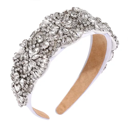 Miniatura 8 de Diademas para el cabello con cuentas de perlas adornadas con diamantes de imitación de cristal para mujeres y niñas, accesorios de aro barrocos