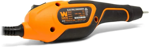 Miniatura 3 de WEN 21D Gravador de ponta de carboneto de profundidade variável para madeira e metal, leve, velocidade variável, compacto, laranja Naranja