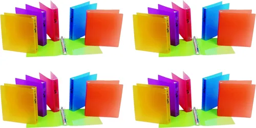 Miniatura 8 de Filexec Carpeta de 3 anillas, capacidad de 1.5 pulgadas, esmerilada, tamaño carta, 6 unidades (paquete de 1) arándano, fresa, uva, limón, lima