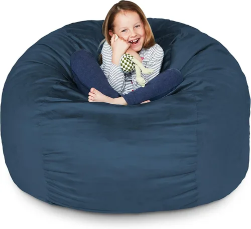 Miniatura 13 de Lumaland - Lujoso puf gigante de 1,8 m con funda de microgamuza, ultra suave, relleno de espuma, lavable, XL, para niños, adolescentes, adultos
