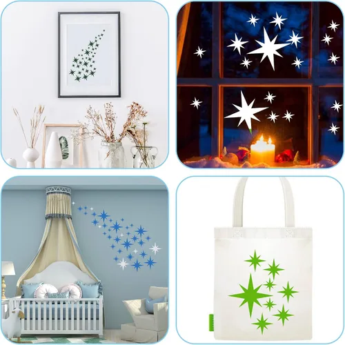Miniatura 6 de Plantilla de estrella - 8 plantillas de pentagramas reutilizables para pintar y dibujar