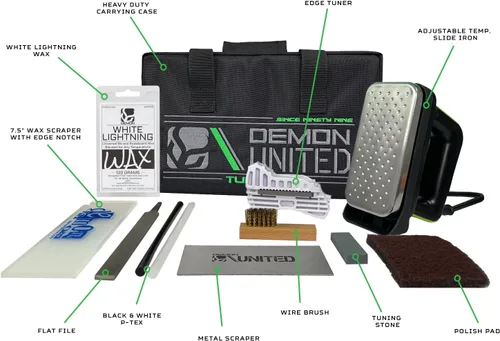 Miniatura 2 de DEMON UNITED USA Bronze Edition Kit de afinación de esquí y snowboard con cera para esquí y snowboard para todas las estaciones, hierro de cera