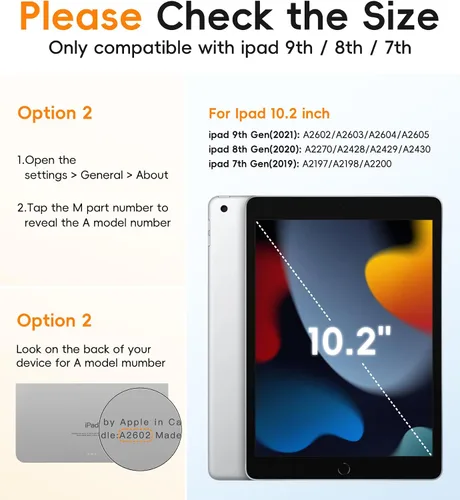 Miniatura 8 de BATYUE Funda para iPad de 9ª, 8ª y 7ª generación (funda resistente para iPad de 10.2 pulgadas 2021/2020/2019) con protector de pantalla, soporte