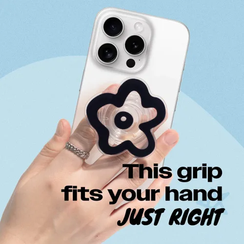 Miniatura 2 de OnTheGrip Lindo Diseño Transparente en Forma de Flor de Margarita Soporte de Teléfono Móvil Plegable Multifuncional para Smartphone, Tablet