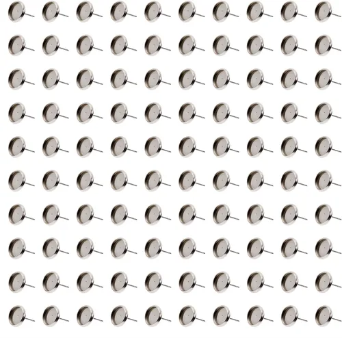 Shapenty Aretes de bisel de cabujón en blanco de acero inoxidable, postes planos y redondos, bandeja de bisel para aretes de resina epoxi, bricolaje