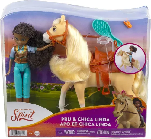 Miniatura 6 de Mattel Spirit Untamed - Juego de muñeca y caballo de juguete, muñeca pequeña Pru de 7 pulgadas con 7 articulaciones móviles, Chica Linda