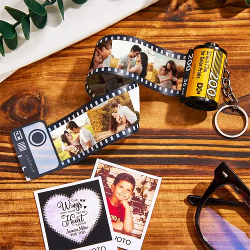 Miniatura 2 de Llavero de rollo de película, llavero personalizado con imagen, carrete de memoria de cámara, llavero de álbum de fotos, regalos de Navidad