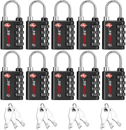 Forge Doble apertura: cerradura con llave o combinación, cerradura aprobada por la TSA para equipaje, estuche pelícano, viajes, gimnasio, escuela,