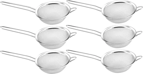 Miniatura 6 de YBM HOME Colador de malla fina de acero inoxidable con mango para enjuagar granos, frijoles, arroz, etc. 8 pulgadas 2285, plata