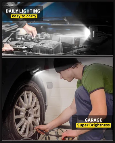 Miniatura 5 de Luz de trabajo LED con 4 modos, luz magnética COB portátil de 1200LM, foco recargable de 3350mAh y reflector, rotación de 150°, impermeable IP65