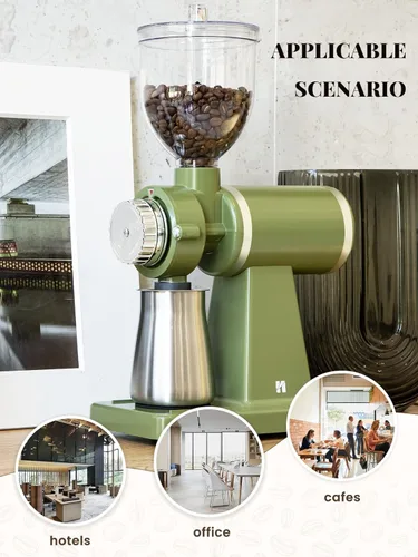Miniatura 7 de Huanyu Molinillo eléctrico de grano de café 8.82 oz, molienda comercial y casera, molinillo de rebabas automático de 200 W, molinillo profesional 8