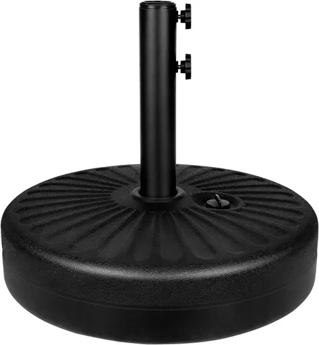Simple Deluxe - Base resistente para sombrilla de patio de 20" con soporte de acero, rellenable con agua, para exteriores, césped, jardín, redonda