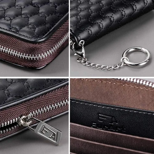 Miniatura 5 de FurArt Cartera con Cremallera para Mujeres, Cartera con Bloqueo RFID para Tarjetas de Crédito, Portador de Tarjetas de Presentación, Cartera Llavero