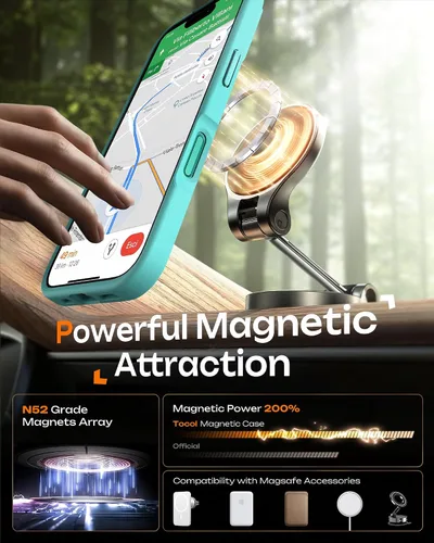 Miniatura 618 de TOCOL Funda para iPhone 11, compatible con Magsafe, protección completa de cámara, imanes integrados, protección contra caídas, funda translúcida
