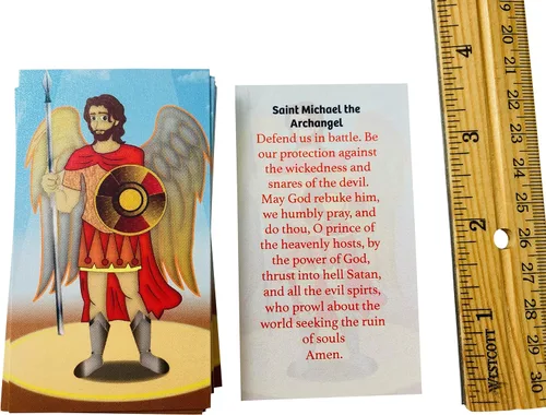 Miniatura 2 de Westmon Works Tarjetas sagradas de oración de San Miguel para niños, paquete a granel para aula o iglesia masiva, juego de 25, fabricadas