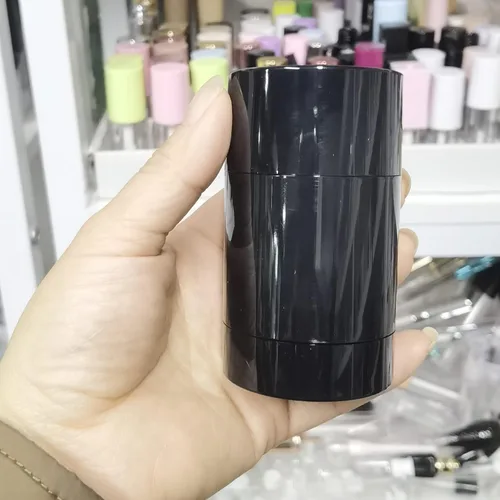 Miniatura 8 de COSIDEA 4 recipientes de desodorante vacíos redondos negros de 1.67 onzas / 1.67 onzas de llenado inferior tubos grandes para cera para el cabello