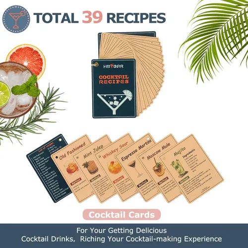 Miniatura 4 de HMYBAR® Juego de coctelera de 22 piezas (24oz/700ml) Kit de mixología para bartender Juego de herramientas de bar Juego para hacer Martini