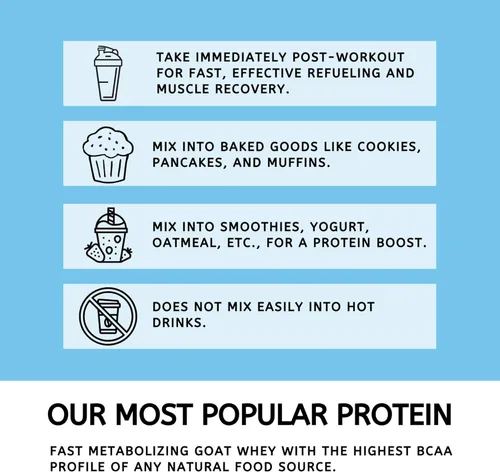 Miniatura 5 de Mt. Capra Clean Whey Protein Proteína de suero de cabra sin desnaturalizar alimentada con pasto 0.81 oz de proteína por porción, totalmente