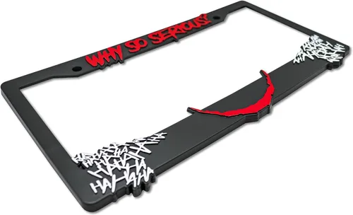 Miniatura 2 de ¿Por qué tan serio? para Joker - Marco de matrícula elevado 3D 1 paquete de cubierta para placa de automóvil Soporte universal para placa