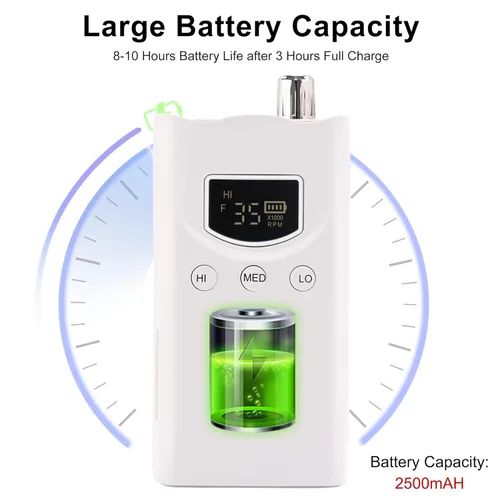 Miniatura 3 de M GEM - Taladro de uñas sin escobillas de 35 K RPM, máquina profesional inalámbrica Efile Lima de uñas eléctrica recargable con puntas Blanco