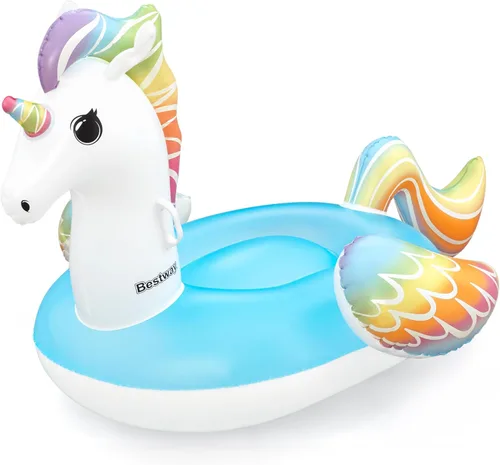 Bestway Unicorn Pool Float, Kids Inflatable Ride-On with Handles, Inflatable Beach Toys