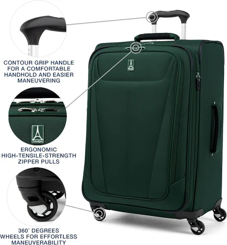 Miniatura 90 de Travelpro Maxlite 5 - Juego de 2 piezas de equipaje de mano de tela, expandibles con 4 ruedas giratorias, bolso blando para debajo del asiento, Negro