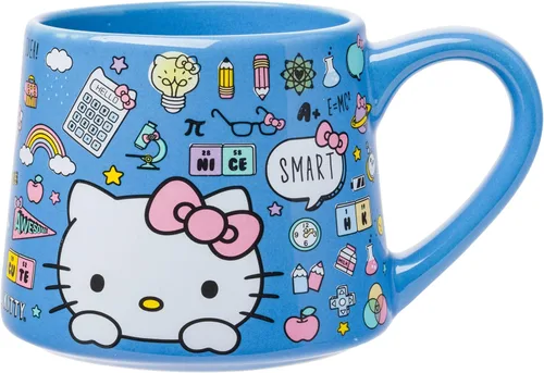 Miniatura 20 de Silver Buffalo Sanrio Hello Kitty - Taza de cerámica con lunares rojos y blancos, 20 onzas Hello Kitty lunares rojos y blancos