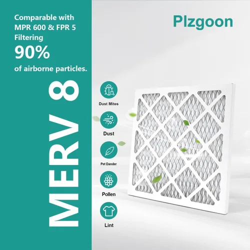 Miniatura 3 de Filtros de Aire 10x10x1 MERV 8 MPR 600 Paquete de 4 Filtros Plisados para Hogar HVAC AC Calefacción Filtros de Aire Acondicionado para Casa Oficina