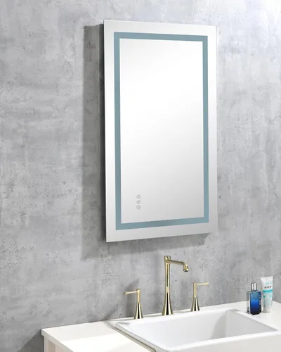 40 x 26 luces LED espejo montado en la pared para baño con alto lumen+antivaho control por separado + función de atenuación