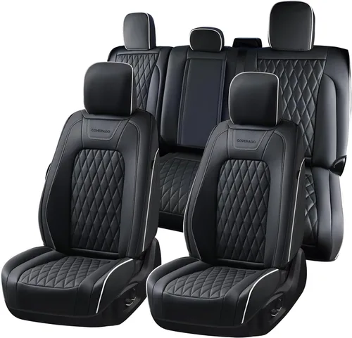 Miniatura 15 de Coverado Funda de asiento de cuero, ajuste personalizado para fundas de asiento Ford F150, fundas de asiento para camioneta Ford F150 impermeables