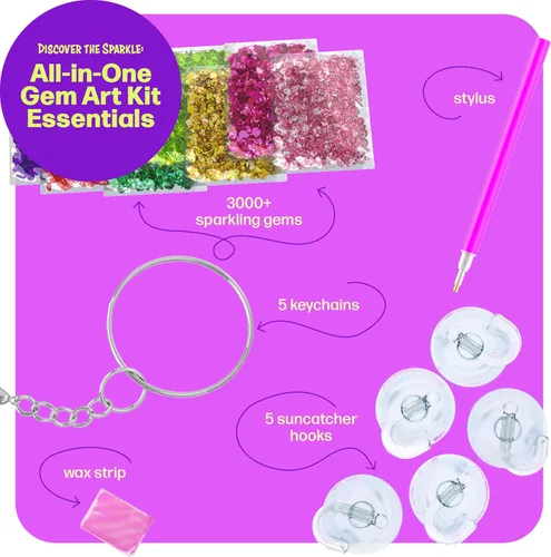 Miniatura 2 de Dan&Darci Kit de arte de diamantes para niños, pintura de gemas, kits de arte y manualidades para edades de 6 a 12 años, regalos para niños y niñas