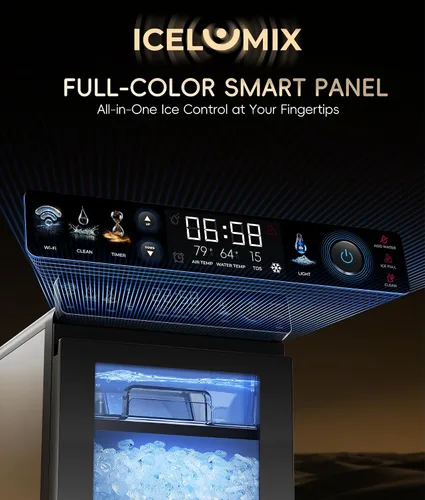 Miniatura 2 de ecozy Nugget - Máquina de hielo para encimera, primer panel inteligente a todo color de 44 libras/24 horas con control de aplicación, aislamiento