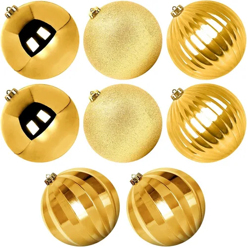 Miniatura 14 de Benjia Adornos de Navidad para Exteriores de Tamaño Extra Grande, Bolas de Plástico Gigantes y Grandes que no se Rompen para Colgar en Césped, Rojo