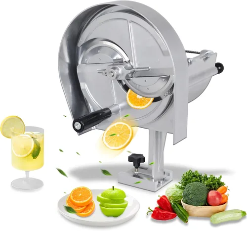 Hakka - Cortador de verduras comercial manual de frutas, máquina de cortar patatas y tomates, rebanadora de cebolla, cortador de verduras de acero