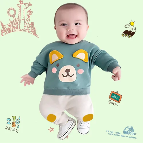 Miniatura 3 de Ropa para bebé niño pequeño, conjuntos de otoño e invierno, sudadera de manga larga con oso y pantalones, conjunto de 6 meses a 2 años