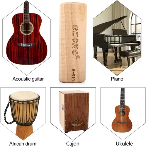 Miniatura 6 de GECKO Maracas - Martillo de arena, instrumento de percusión, maracas naturales de madera para adultos, utilizado en actuaciones en vivo