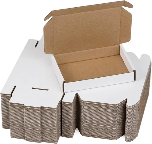 Miniatura 12 de SUNLPH - Paquete de 50 cajas de envío pequeñas de 4x4x1 pulgadas, cajas de cartón corrugado negras, caja de embalaje para mudanza y envío Negro