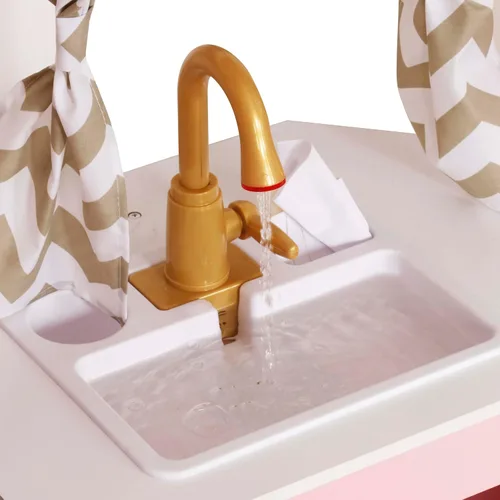 Miniatura 7 de Conjuntos de Cocina de Jugar de Madera Grandes en Rincón con Máquina de Hielo, Dispensador de Agua, Panificadora, Lavadora, Pantalla Electrónica