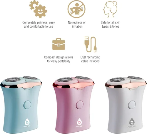 Miniatura 2 de Pursonic Afeitadora recargable por USB para mujer, sin dolor, elimina el vello al instante, maquinilla de afeitar para piernas, bikini, brazos