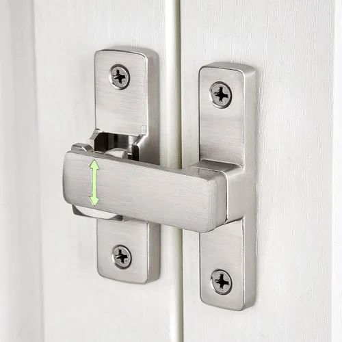 Miniatura 8 de Cerradura plateada para puerta de granero de 90/180 grados, pestillo de aleación de zinc premium - Pestillos de compuerta abatible, para armarios
